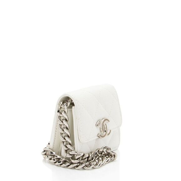 Chanel Caviar Leather Enamel Coco Clutch on Chain - Picture 3 of 10